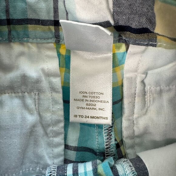 Janie and Jack Blue & Yellow Plaid Little Boys Shorts Size 18 / 24 Months - Picture 5 of 6
